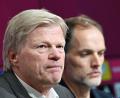 Bild: Angelika Warmuth/dpa
Arbeiteten einst in München zusammen: Der ehemalige Bayern-Vorstand Oliver Kahn (l) und der heutige englische Nationaltrainer Thomas Tuchel. (Archivbild)