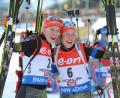 Bild: picture alliance / dpa
Sie verband eine enge Freundschaft: Maren Hammerschmidt (l) und Laura Dahlmeier. (Archivbild)
