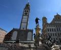 Bild: Karl-Josef Hildenbrand/dpa
Der Perlachturm vor der derzeit laufenden Generalsanierung. Bis der Turm wieder so zu sehen sein wird, wird es mindestens noch zwei Jahre dauern. (Archivbild)