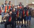 Bild: Karl Ziegler
Das erfolgreiche Dartteam mit (hinten von links) Michael Unterbuchner, Jimmy Gläßel, Michael Kleber, Peter Schnupfhagn und (vorne von links) Mensur Suljovic, Busfahrer Josef Brunner, Julian Burger, Lukic Danijel, Hans Jürgen Bauer.