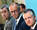 Bild: Sebastian Gollnow/dpa
Die Parteichefs und der von ihnen vorgeschlagene neue Fraktionschef.