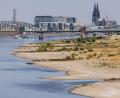 Bild: Rolf Vennenbernd/dpa
Blick auf Köln mit Sandbänken am Rhein.