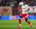 Bild: Jan Woitas/dpa
Yan Diomande gab nur eine kurze Stippvisite im Trainingslager von RB Leipzig. (Archivbild)