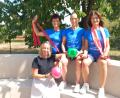 Bild: Helga Kamm
Projektleiterin Sarah Dehling (unten) und ihre Übungsleiterinnen (von links) Kristina Meiler, Susanne Hiltel und Emma Zeitler wollen Männer ab 60 in Bewegung bringen.
