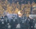 Bild: Sebastian Kahnert/dpa
Das Spiel Dresden gegen Hertha BSC im April wurde von Ausschreitungen überschattet. (Archivbild)