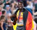 Bild: Sven Hoppe/dpa
Owen Ansah konnte trotz der drohenden Sperre nach Bronze bei der EM lächeln.