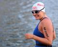 Bild: Jennifer Brückner/dpa
Rund 200 Kilometer will die gebürtige Marburgerin in vier Tagen von Frankfurt nach Köln schwimmen.