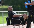 Bild: Thomas Schneider
Erkan Kara sitzt am Samstag erstmals auf der Trainerbank des FC Amberg.