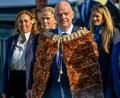 Bild: Alan Lee/Photosport NZ via AP/dpa
Gianni Infantino, hier bei der Auslosung der Frauen-WM 2023 in Auckland, hat nicht mehr das Vertrauen des neuseeländischen Verbands. (Archivbild)