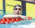 Bild: Andreas Gora/dpa
Lukas Märtens war Startschwimmer der 4x200 Meter Freistil-Staffel, die Silber bei der EM gewann. (Archivbild)