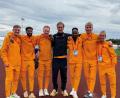 Bild: Berta Garcia-Hille
Das deutsche Marathon-Team bei der EM in Birmingham: Tom Thurley (von links), Europameister Amanal Petros, Richard Ringer, Bundestrainer Alexander Fromm, Samuel Fitwi, Erik Hille und Simon Boch.