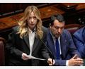 Bild: Alessandra Tarantino/AP/dpa
Vize-Regierungschef Matteo Salvini - hier rechts neben Ministerpräsidentin Giorgia Meloni - findet markige Worte. (Archivbild)