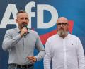 Bild: Jan Woitas/dpa
AfD-Spitzenkandidat Ulrich Siegmund und Vize-Fraktionschef Hans-Thomas Tillschneider (Archivbild)