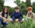 Bild: Aidan Monaghan/HBO/AP/dpa
Arabella Stanton (l-r), Dominic McLaughlin und Alastair Stout spielen in der neuen HBO-Serie Hermine Granger, Harry Potter und Ron Weasley.
