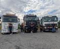 Bild: Paul Zrenner
Die Organisationsteam des Benefiz-Lkw-Treffens am Wochenende in Waldsassen, von links Hannes und Anna-Lena Mayer, Philipp Meier sowie Regina und Uwe Bauer.