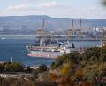 Bild: ---/AP/dpa
Der russische Schwarzmeerhafen Noworossijsk ist immer wieder Ziel ukrainischer Drohnenangriffe. (Archivbild)