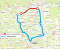 Bild: Staatliches Bauamt Amberg-Sulzbach
Umleitungsstrecke für die Vollsperrung der St2166 zwischen Mönlas und Vilseck
