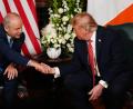 Bild: Julia Demaree Nikhinson/AP/dpa
Trump äußerte sich während eines Treffens mit Micheál Martin zur Frage nach einer Wiedervereinigung.