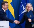 Bild: Lars Schröder/TT/TT News Agency/AP/dpa
Wer gewinnt das Rennen um die Macht in Schweden - Regierungschef Ulf Kristersson (links) oder Herausforderin Magdalena Andersson (rechts)? (Archivbild)