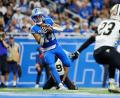 Bild: Rey Del Rio/AP/dpa
St. Brown (links) erzielte im ersten Saisonspiel zwei Touchdowns für die Lions.