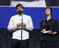 Bild: Scott A Garfitt/Invision/AP/dpa
Yuval Abraham (l) und Rachel Szor bei den Filmfestspielen in Venedig.