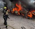 Bild: Uncredited/Ukrainian Emergency Service/AP/dpa
Russland hat auch die ukrainische Hauptstadt Kiew erneut mit Drohnen angegriffen.