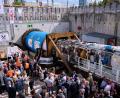 Bild: Sven Hoppe/dpa
„Donna Maria“ ist gestartet: Die Tunnelbohrmaschine ist 178 Meter lang und 700 Tonnen schwer.