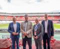 Bild: Pia Bayer/dpa
Werben für Nürnberg als Finals-Gastgeber: Bürgermeister Kriegelstein, Ministerpräsident Söder, Landessportbund-Chef Ammon und FCN-Vorstand Rossow (v.l.n.r.)
