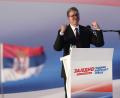 Bild: Darko Vojinovic/AP/dpa
Serbiens Staatspräsident Aleksandar Vucic ist zurückgetreten, um als Spitzendkandidat seiner Fortschrittspartei bei der vorgezogenen Parlamentswahl vom 25. Oktober antreten zu können.