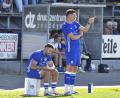 Bild: Hubert Ziegler
Die beiden Trainer des TuS Rosenberg, Dennis Kramer (links) und Jonas Dotzler, tüfteln an einem Plan für das Gastspiel am Sonntag beim TuS/WE Hirschau.