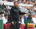 Bild: Carmen Jaspersen/dpa
Werder-Coach Daniel Thioune konnte mit der Leistung seines Teams im Testspiel nicht zufrieden sein. (Archivbild)