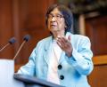 Bild: Daniel Karmann/dpa
Navi Pillay erhält Friedensnobelpreis 2026 und gibt eine Pressekonferenz beim Nuremberg Forum