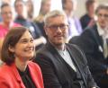 Bild: Danny Gohlke/dpa
„Nun beginnt die Arbeit“, sagte Grünen-Fraktionschefin Müller mit Blick auf die anstehenden Koalitionsverhandlungen.