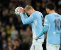 Bild: Dave Thompson/AP/dpa
Für Manchester City lief es trotz des Tores von Erling Haaland (links) nicht.