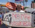 Bild: Karen Castaneda/AP/dpa
Nach dem Verschwinden der drei Ausländer hatten Surfer gegen die Kriminalität in Baja California protestiert. (Archivbild)