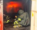 Bild: Kreisbrandinspektion/Marco Seitz 
Atemschutzkräfte trainierten in Schwarzenfeld für den Brandeinsatz.