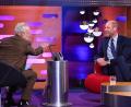 Bild: Matt Crossick/Press Association/PA Wire/dpa
Prinz William (rechts) erzählt Gastgeber Graham Norton (links) von seinen alternativen Berufswünschen. (Handout)