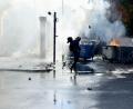 Bild: Hameraldi Agolli/AP/dpa
Bei den Protesten in Tirana gab es chaotische Szenen.