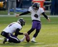 Bild: Mark Zaleski/AP/dpa
Justin Tucker saß zuletzt eine Sperre ab. (Archivbild)