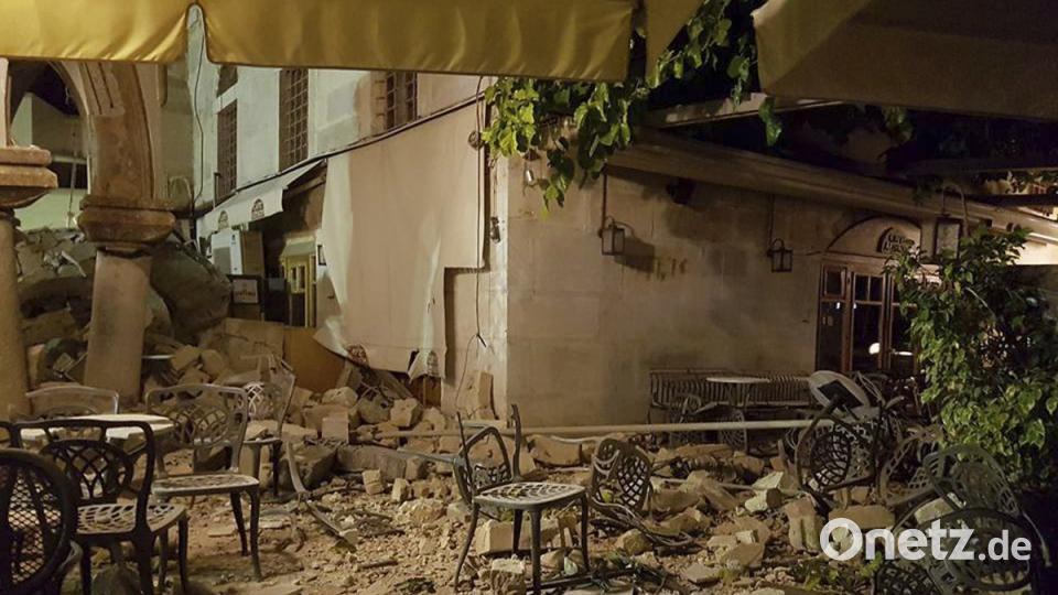 Schäden an Gebäuden auf Kos nach einem starken Erdbeben.  Foto: Sander Van Deventer/Sander van Deventer/AP/dpa Sander van Deventer/AP