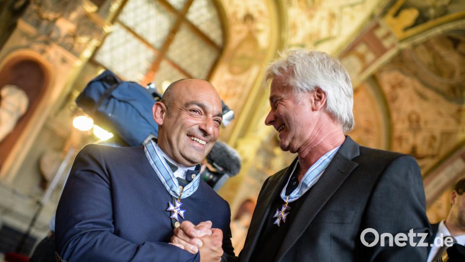 Django Asül und Werner Schmidbauer. Matthias Balk/dpa