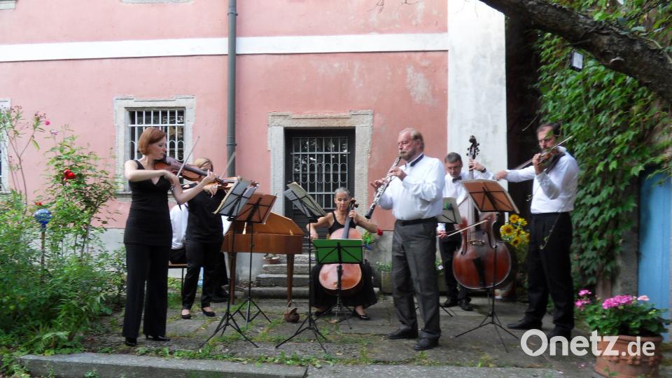 Das Adamus-Ensemble bei den Wurzer Sommerkonzerten im Pfarrgarten. hbl