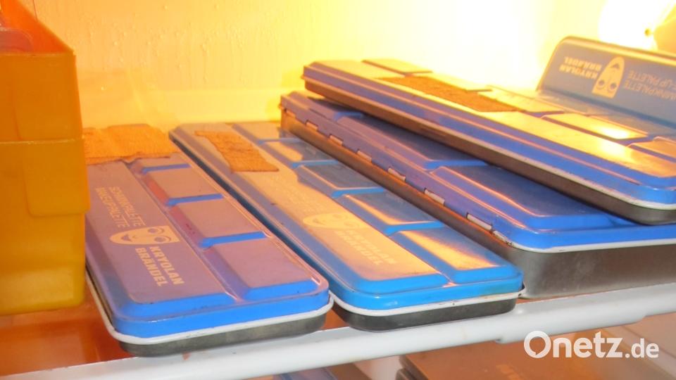 Das gesamte Repertoire an Theaterschminke füllt einen ganzen Kühlschrank. bl