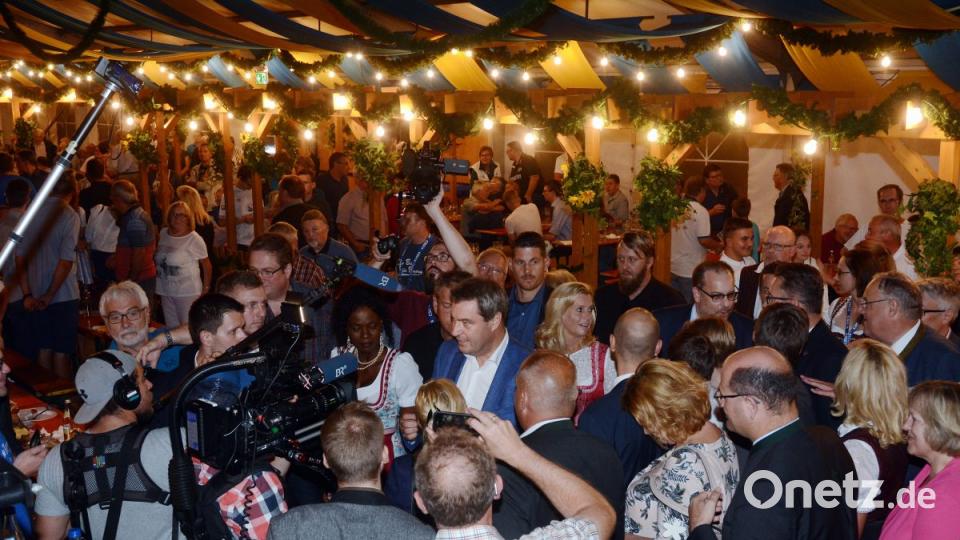 Ministerpräsident Markus Söder in Weiden. Bild: Gabi Schönberger