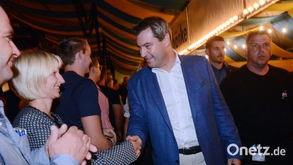 Ministerpräsident Markus Söder in Weiden. Bild: Gabi Schönberger