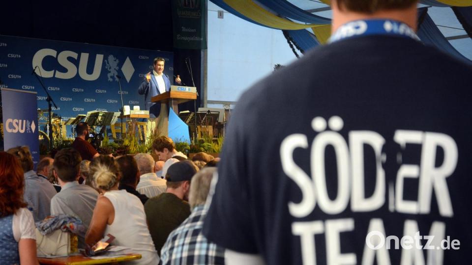 Ministerpräsident Markus Söder in Weiden. Bild: Gabi Schönberger