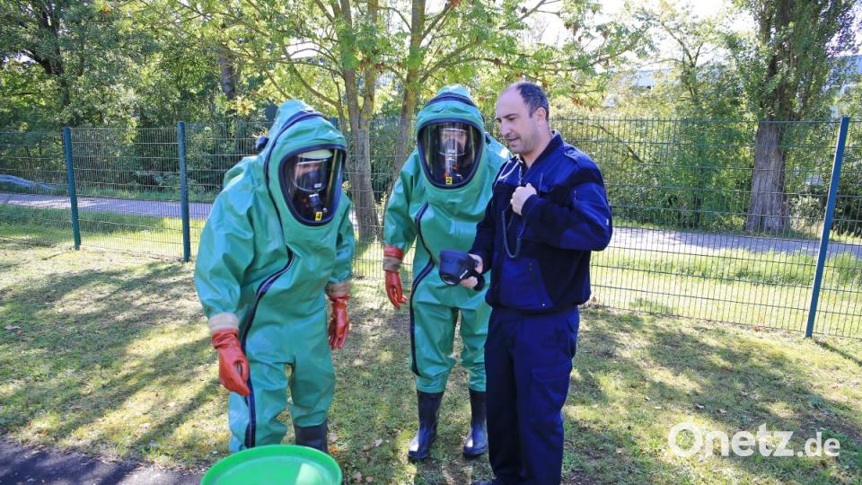 Mit einer Wärmebildkamera musste der Flüssigkeitsstand im Fass erkundet werden. Bild: egl
