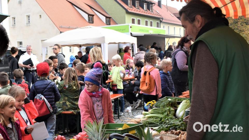 Beim Herbstmarkt in Grafenwöhr steht frische Ware aus der Region hoch im Kurs. Dazu locken aber auch diverse Schmankerln die Besucher auf den Marktplatz. Bild: rgr