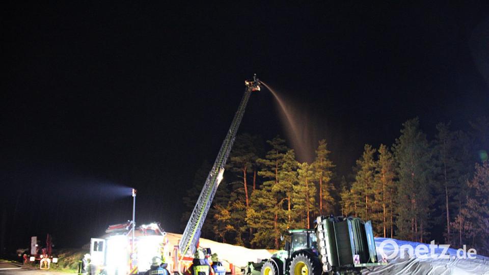 Drehleiter Eschenbach im Einsatz. Bild: jma