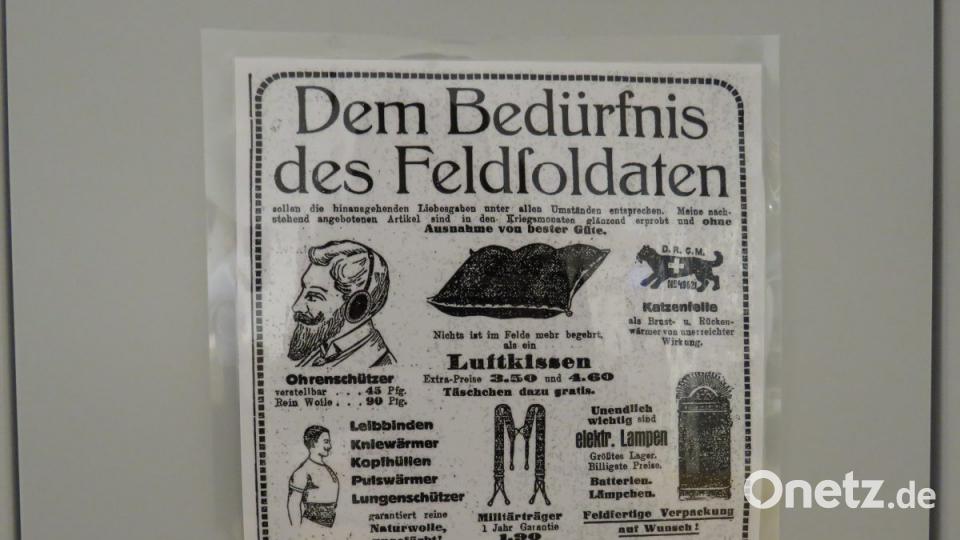 Es gab sogar eine Tafel mit Ratschlägen, was die Familien ihren Männern im Krieg schenken sollten. Bild: ubb